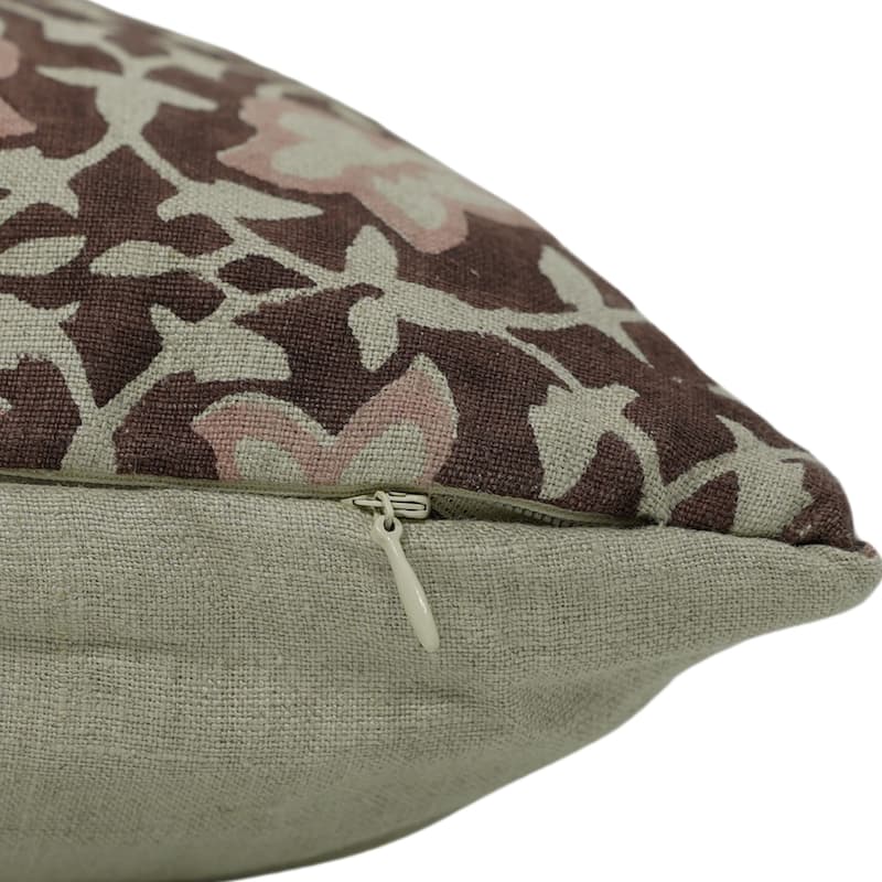 Linen Bohemian Block print pillow Cover- Chudamani