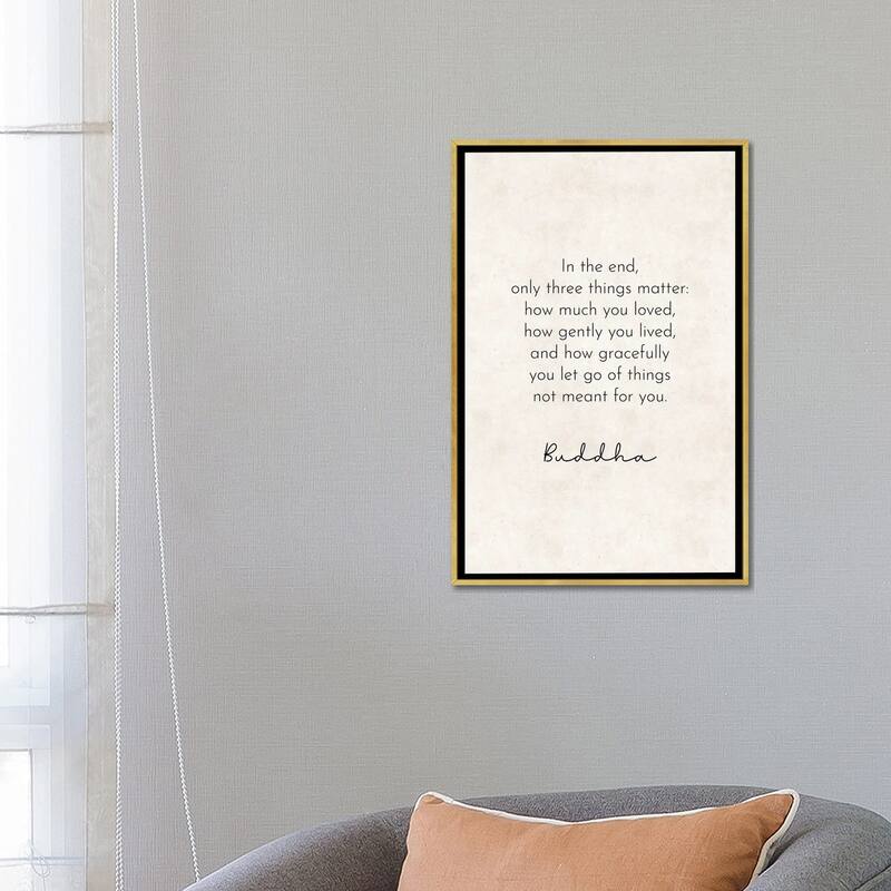 iCanvas "In The End - Buddha Quote" by Pixy Paper Framed Canvas Print