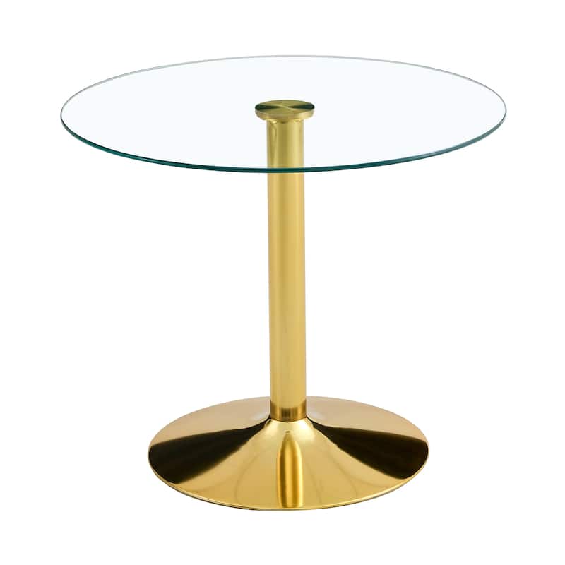 Diameter Glass Top And A Modern, Minimalist Round Dining Table With Metal Legs