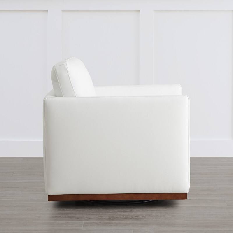 Spruce & Spring Modern Swivel Accent Chair with Wooden Base