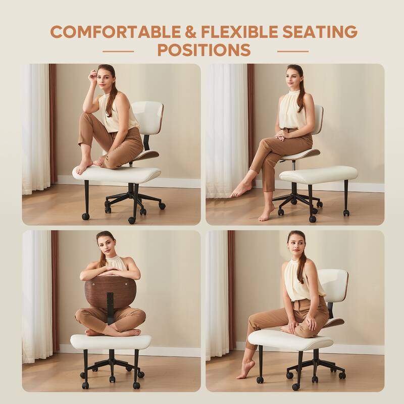 Bestier Cross Legged Office Chair, Adjustable Height Ergonomic ADHD Chair, Swivel Seat for Yoga Meditation home office