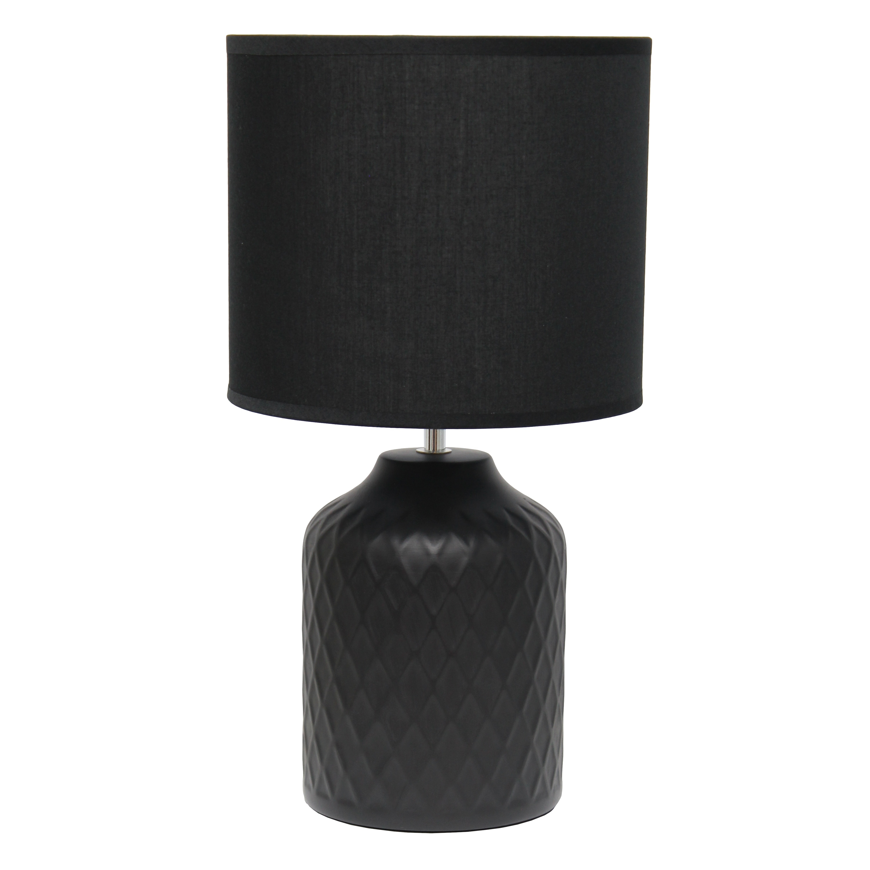 Simple Designs 17.25" Touch of Chevron Ceramic Table Lamp with Matching Drum Shade