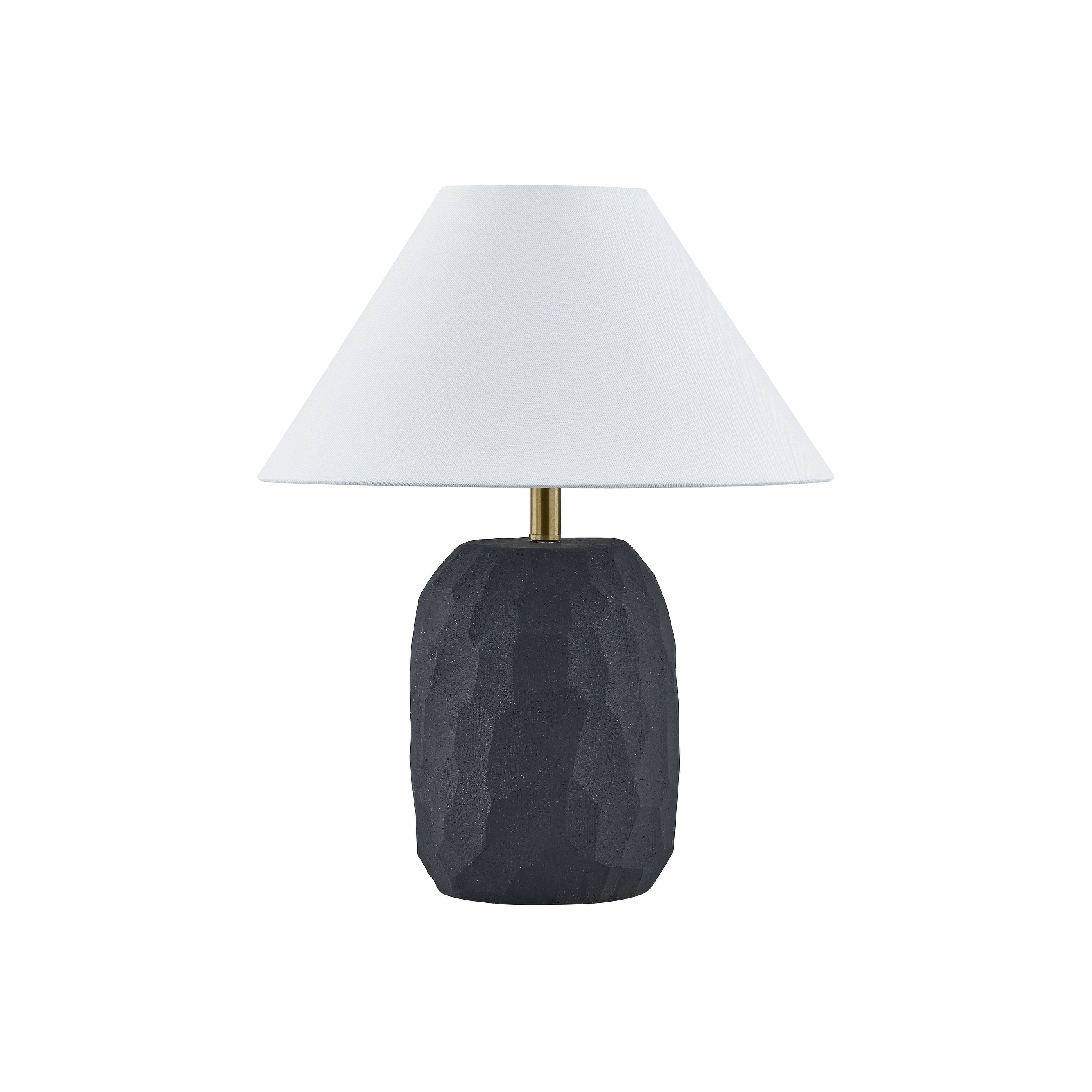Roman 17" Table Lamp with Linen Shade, Black