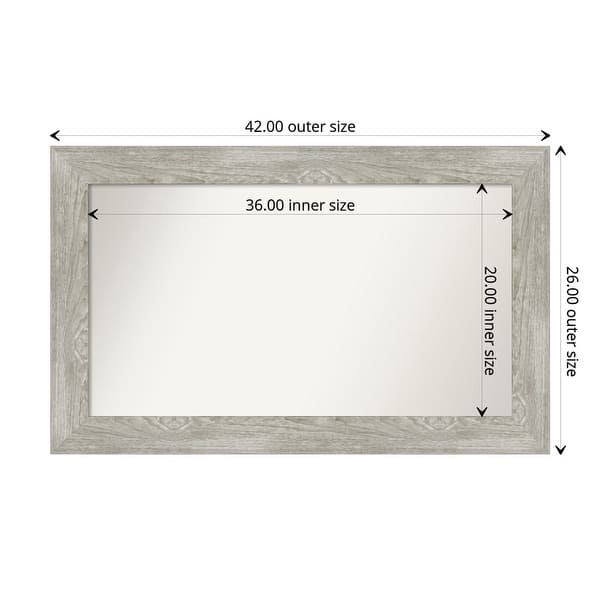 dimension image slide 106 of 113, Dove Greywash Framed Non-Beveled Custom Wall Mirror, Bathroom Vanity Mirror