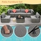 preview thumbnail 61 of 62, EROMMY 6/7 Piece Modular Outdoor Rattan Sofa Set, All-Weather Wicker Patio Furniture with Storage Table, Cushions & Pillows