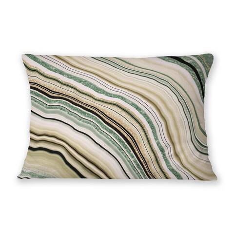 AGATE GREEN Indoor Outdoor Lumbar Pillow By Marina Gutierrez