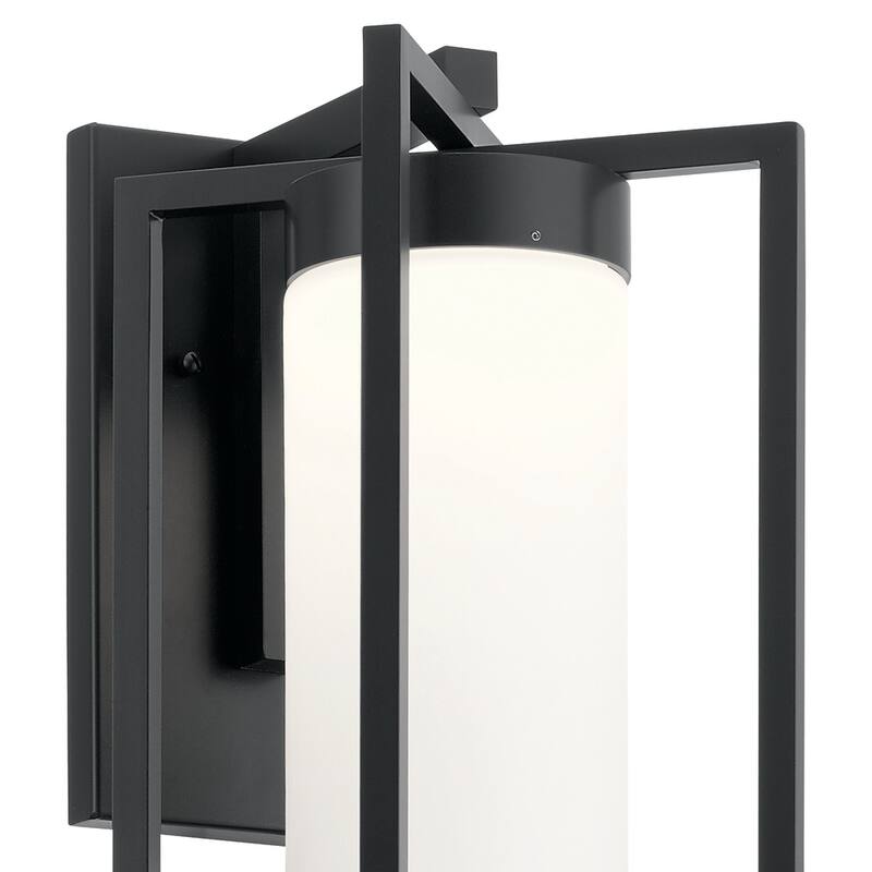 Kichler Drega 18.5 Inch 1 LED Wall Light with Satin Etched Glass in Black