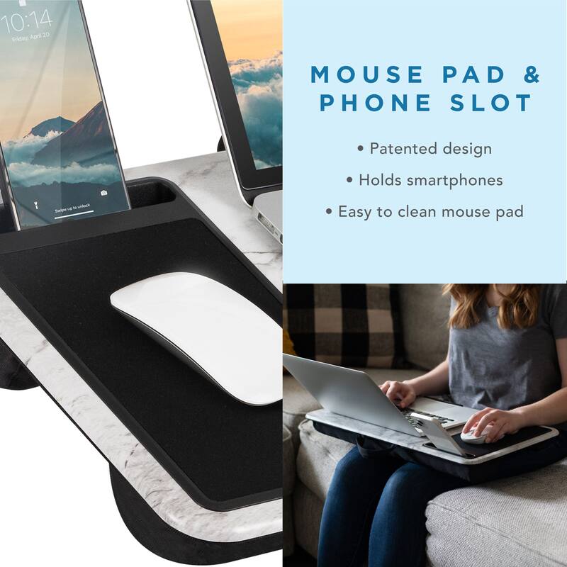LapGear Lefty Home Office Lap Desk with mousepad and phone holder