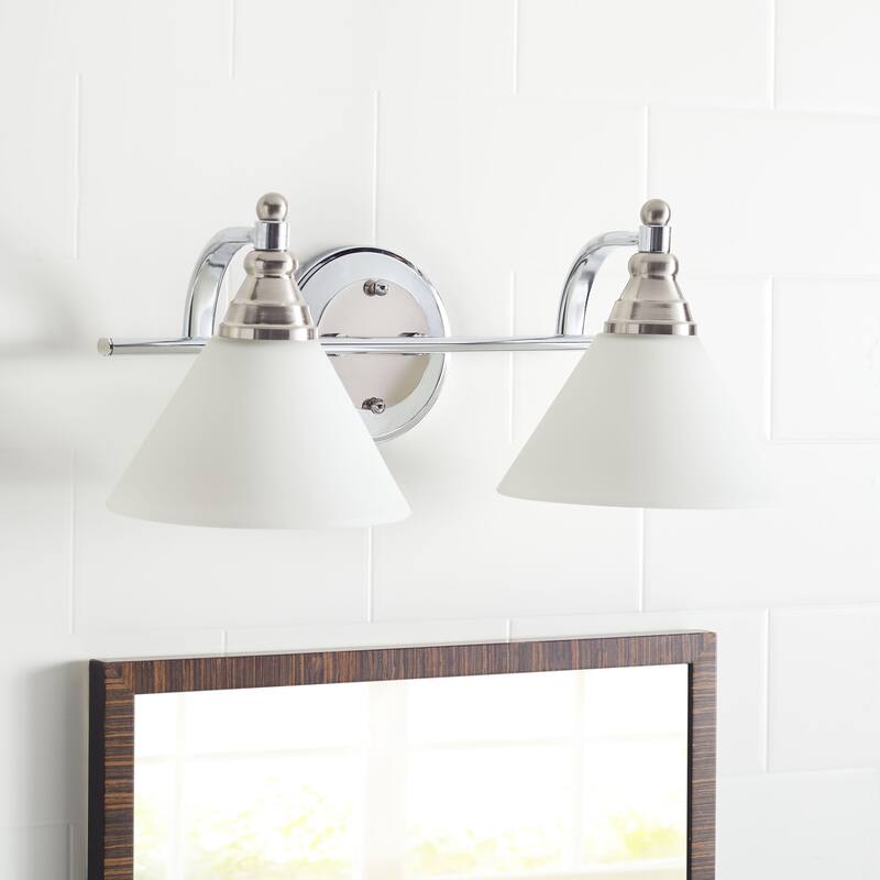 SAFAVIEH Lighting Ingrit Wall Sconce - 16.9"x8.5"x7" - Nickel/White - 17Wx9Dx7H