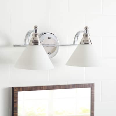 SAFAVIEH Lighting Ingrit Wall Sconce - 16.9"x8.5"x7" - Nickel/White - 17Wx9Dx7H