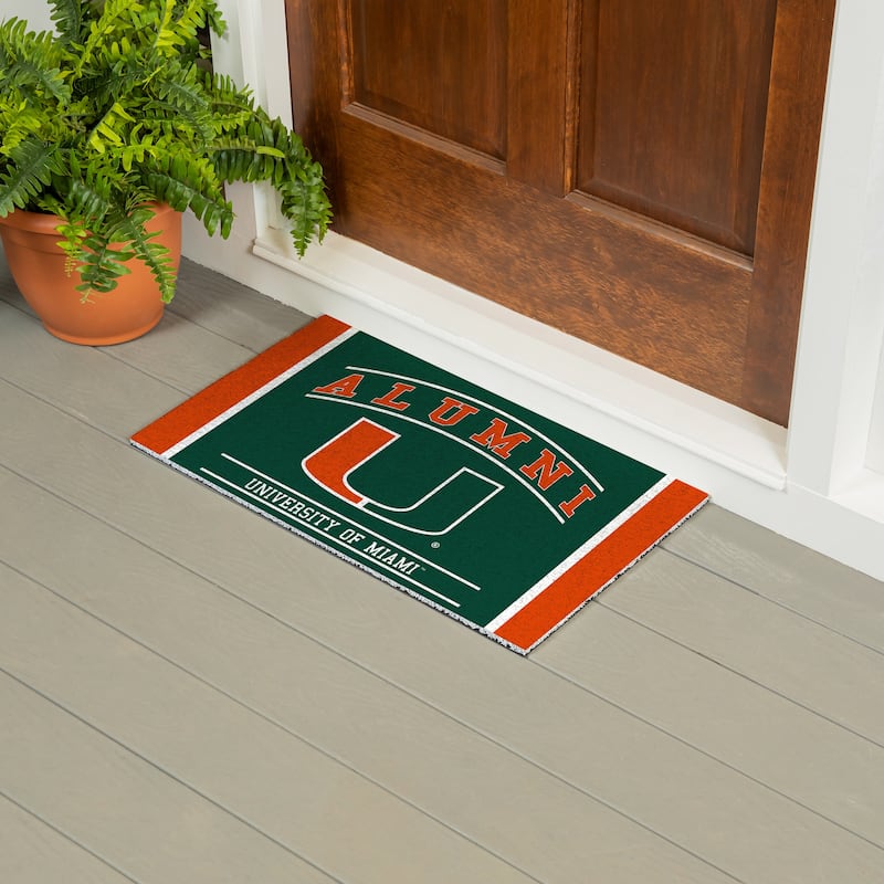 28 in. x 16 in. University of Miami Alumni Full Color PVC Door Mat