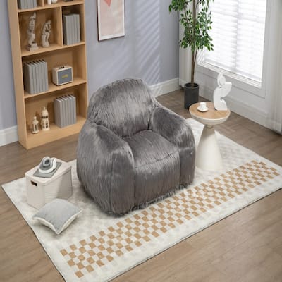 Bean bag chair lazy long hair sofa bean bag chair adult, teen high density foam filled modern focus chair