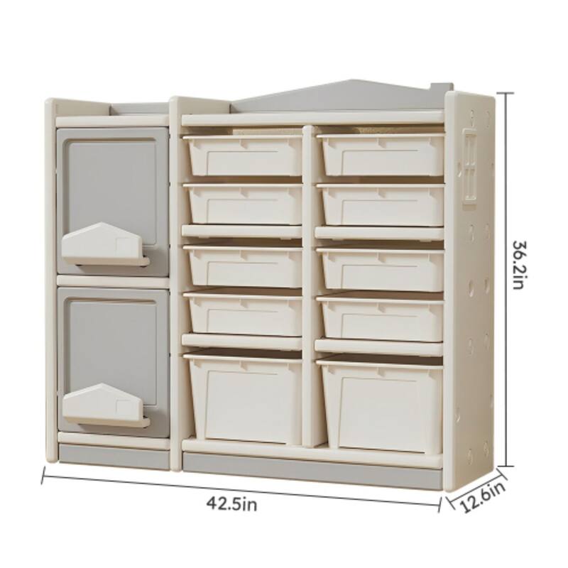 Multilayer Kids' Toys Storage Cabnient Storage Children's Floor Shelf Clutter Organizer Basket