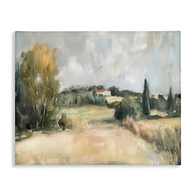 Stupell Hill Top House Landscape Canvas Wall Art Design By Petal Prints Design