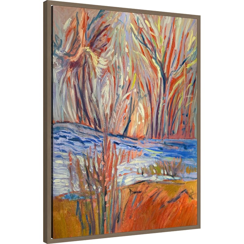 Cadmium Winter Solstice I by Dorothy Fagan (23 x 30 in.), Framed Canvas Wall Art Print - Sylvie Dark Gold