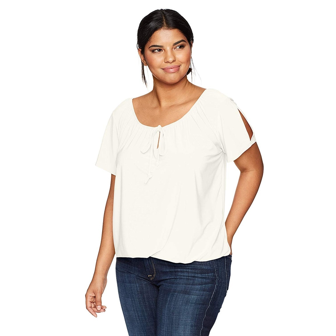 Plus size bubble hem tops