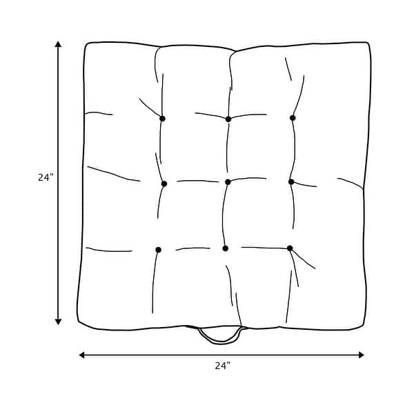 Sorra Home Sunbrella Striped Indoor/Outdoor Square Tufted Floor Pillow