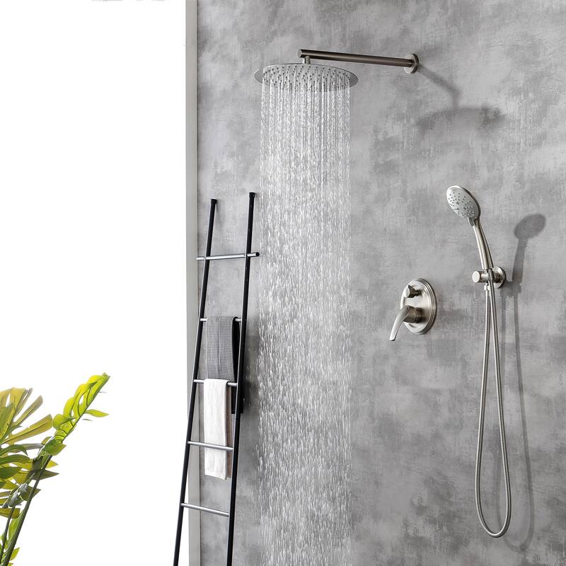 Clihome 5 Spray Patterns 12 in. Wall Mount Dual Shower Heads