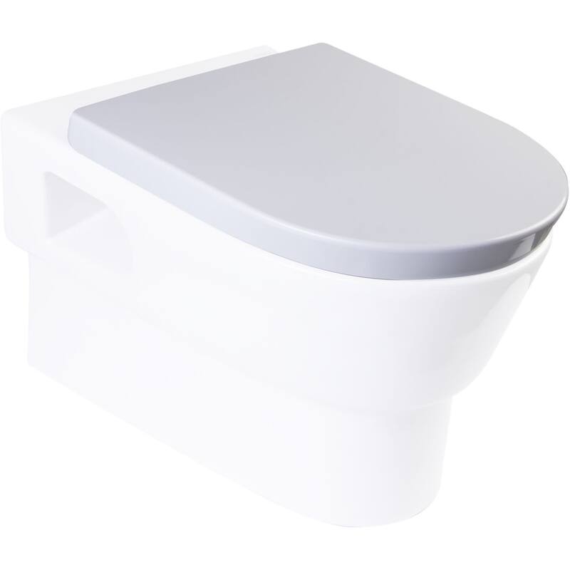 Eago Elongated Closed-Front Toilet Seat with Soft Close Hinges - White