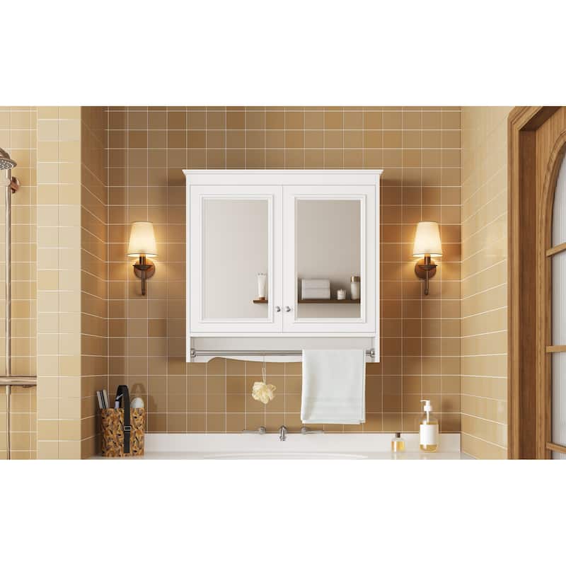 3-in-1 Bathroom Mirror Cabinet, 30"Wall Mounted Medicine Cabinet with Adjustable Shelves & Soft Close Doors