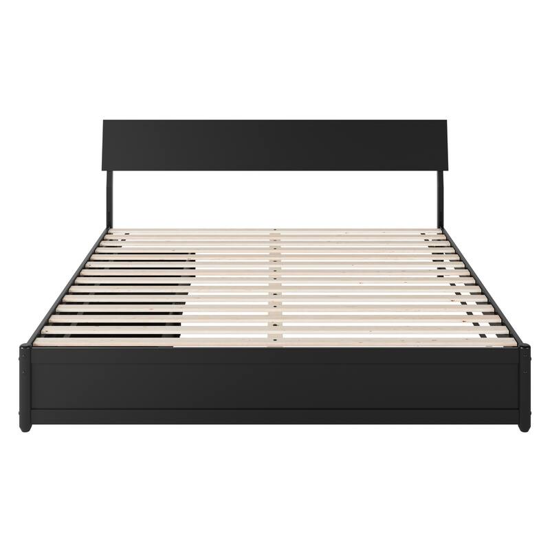 Norla Wood Platform Bed with Storage Drawers