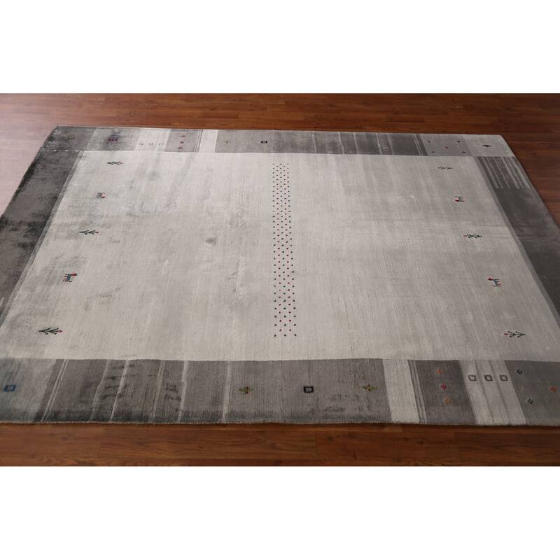 Little Animals Gabbeh Indian Area Rug Hand-Knotted Wool Carpet - 5'3" x 7'7"