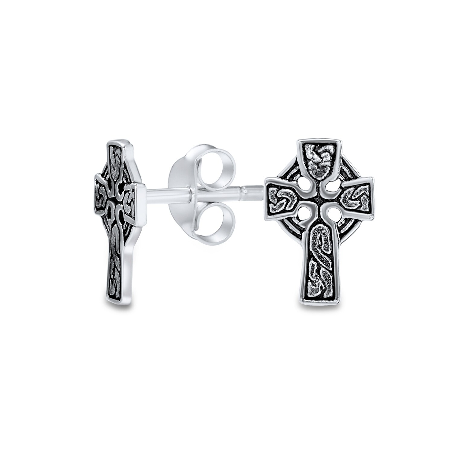 celtic cross earrings sterling silver