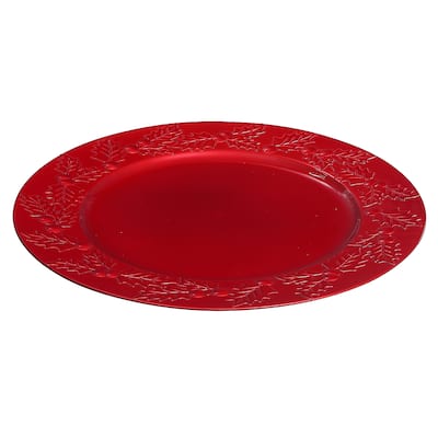 Charger Plate (Hollyberries) (Red) (13") - Set of 6