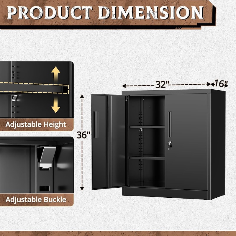 Modern Kitchen Sideboard Buffet Cabinet Pantry Cabinet with Storage Cupboards and Adjustable Shelves