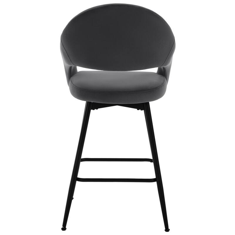 26" Velvet/ Faux Leather Counter Height Swivel Bar Stools Set of 2/4 - 39.2"H x 20.4"W X 22"D