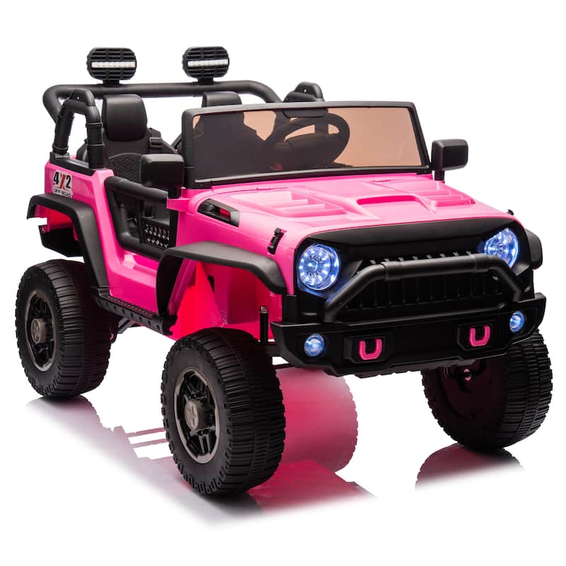 24V Two-Seater Kids Ride On Truck Car W/Parents Control,200w*2,Seat 20.28in W,Four-wheel Suspension,LED,2 independent seat belts