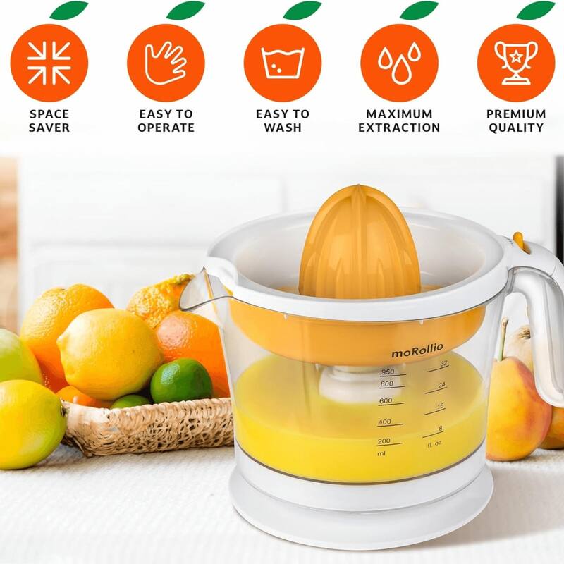 moRollio Compact 32oz Electric Citrus Juicer