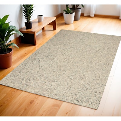 Duhe Power Loomed Geometric Modern Soft Area Rug By HomeRoots - 69' X '45' X '0.5
