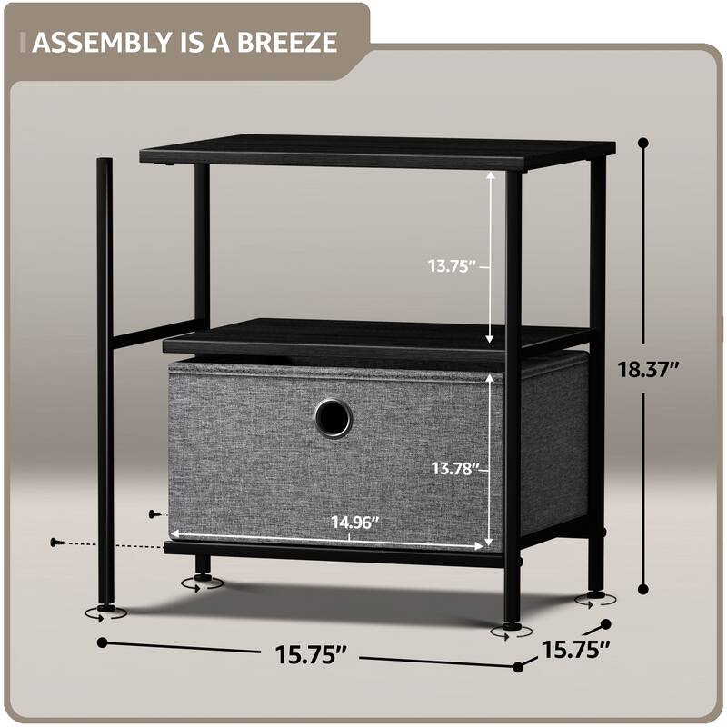 Sorbus 1 Drawer Nightstand Shelf