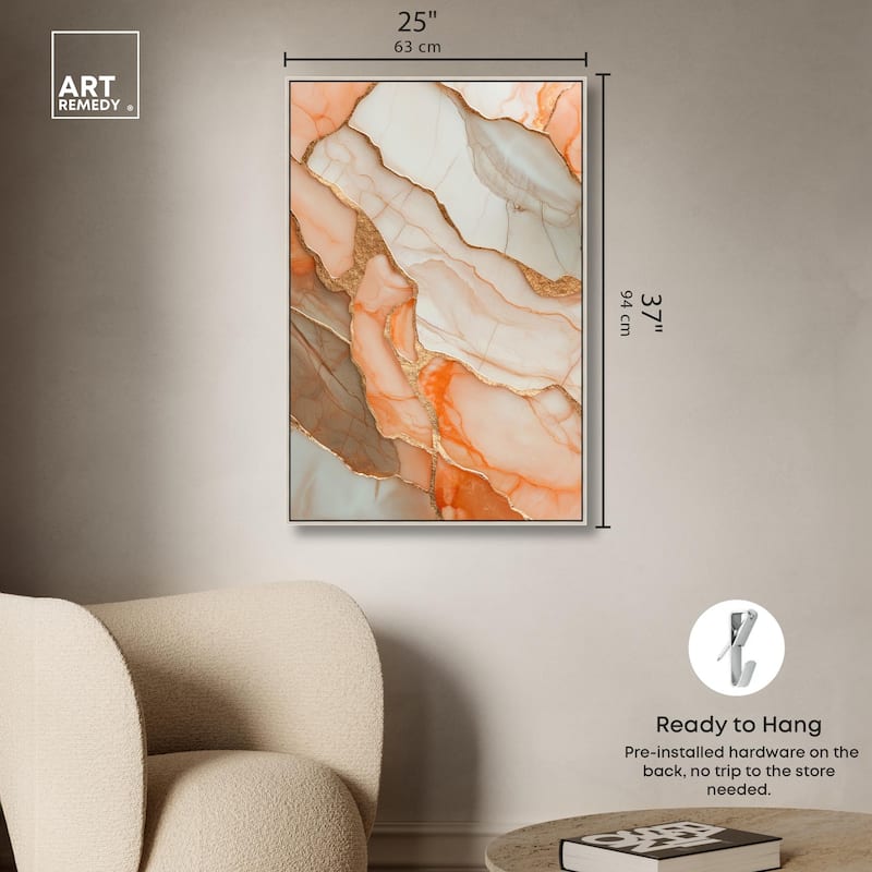 Peach Agate Flow Canvas by Art Remedy