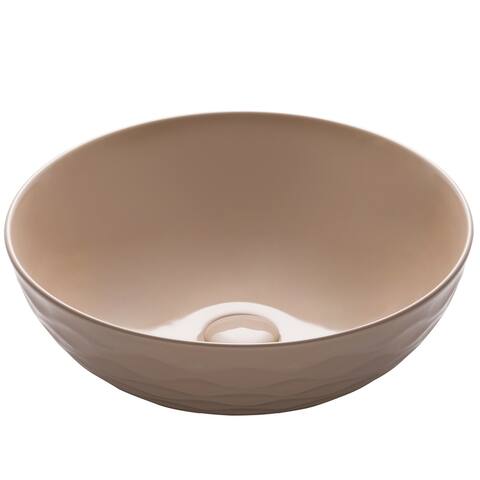 KRAUS Viva 16 1/2 inch Round Porcelain Ceramic Vessel Bathroom Sink