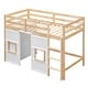 preview thumbnail 5 of 10, Wood Twin Size Loft Bed with Built-in Storage Wardrobe and 2 Windows