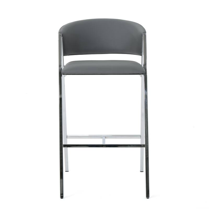 Modern Faux Leather Upholstery Bar Stool (Set of 2)