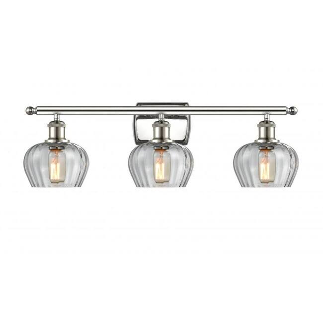 Innovations Lighting Fenton 3 Light 26" Wide Bathroom Vanity Light - Polished Nickel / Clear