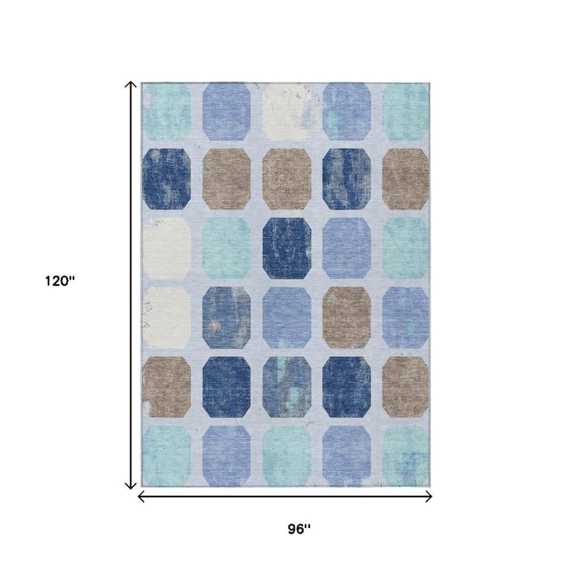 HomeRoots Geometric Transitional Rectangle Outdoor Rug