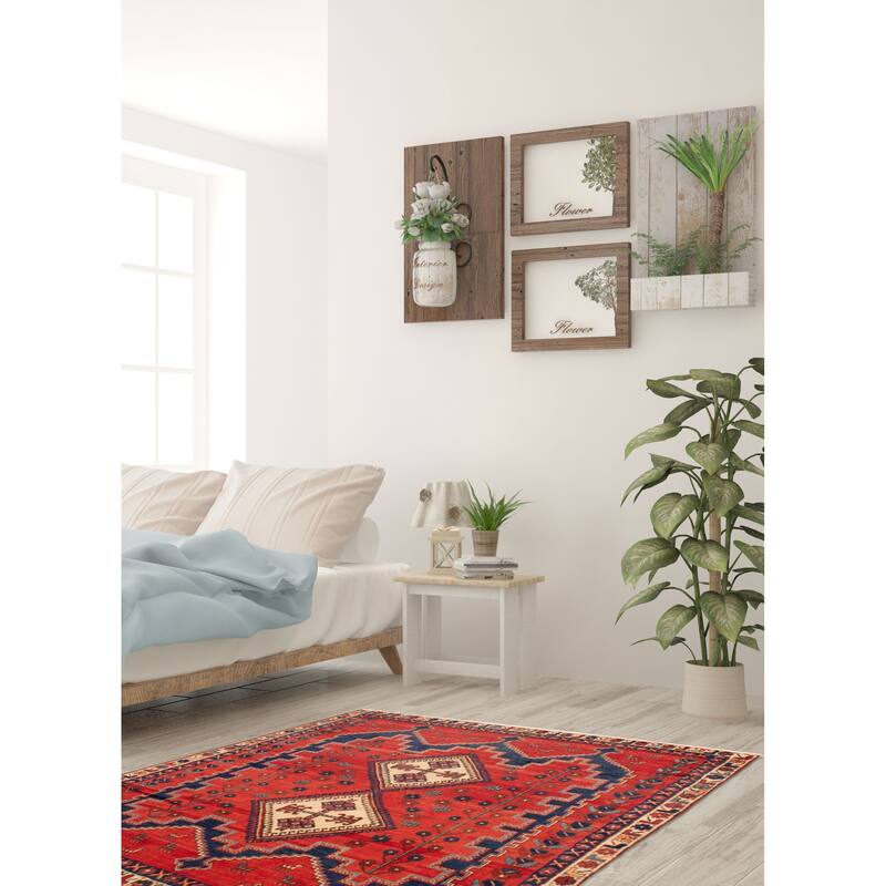 ECARPETGALLERY Hand-knotted Melis Vintage Red Wool Rug - 4'9 x 5'11