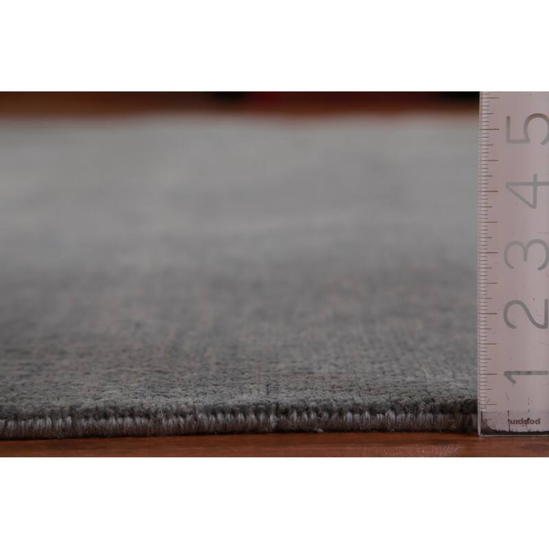 Hand Knotted Oriental 100% Wool Carpet Modern Solid Greys & Charcoal Gabbeh Area Rug - 13' 3'' X 10' 0''