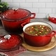 preview thumbnail 7 of 5, MegaChef 2.7 Quart Round Enameled Cast Iron Casserole in Gradient Red