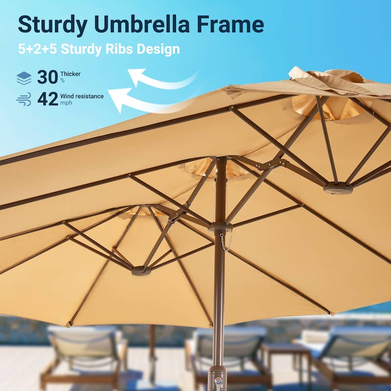 XIZZI Patio Umbrella Oversized Outdoor Shade with Base