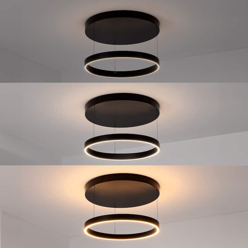 Metal Adjustable Dimmable Ring LED Pendant, By JONATHAN Y - 1-Light