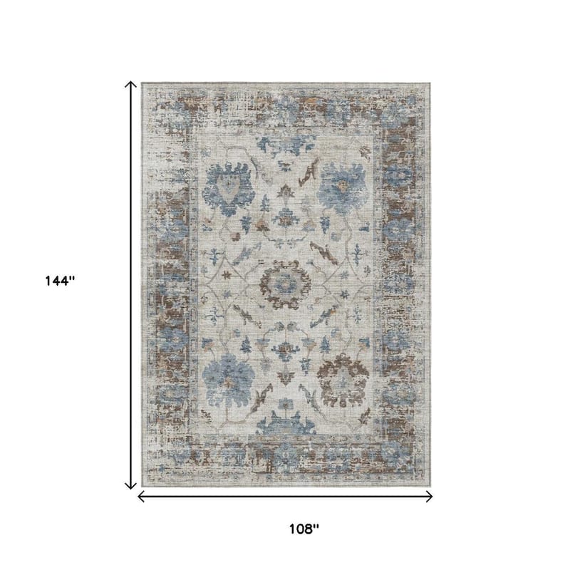 HomeRoots Floral Traditional Rectangle Outdoor Rug