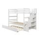 preview thumbnail 17 of 24, Modern & Clean Design Twin over Twin Bunk Beds With Twin Trundle and Stairway Storage Function