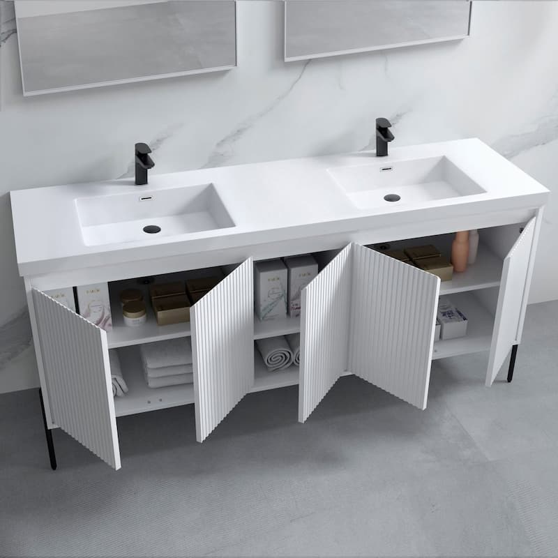 Ripple 72" Double Bathroom Vanity Kit (Assembly Required)
