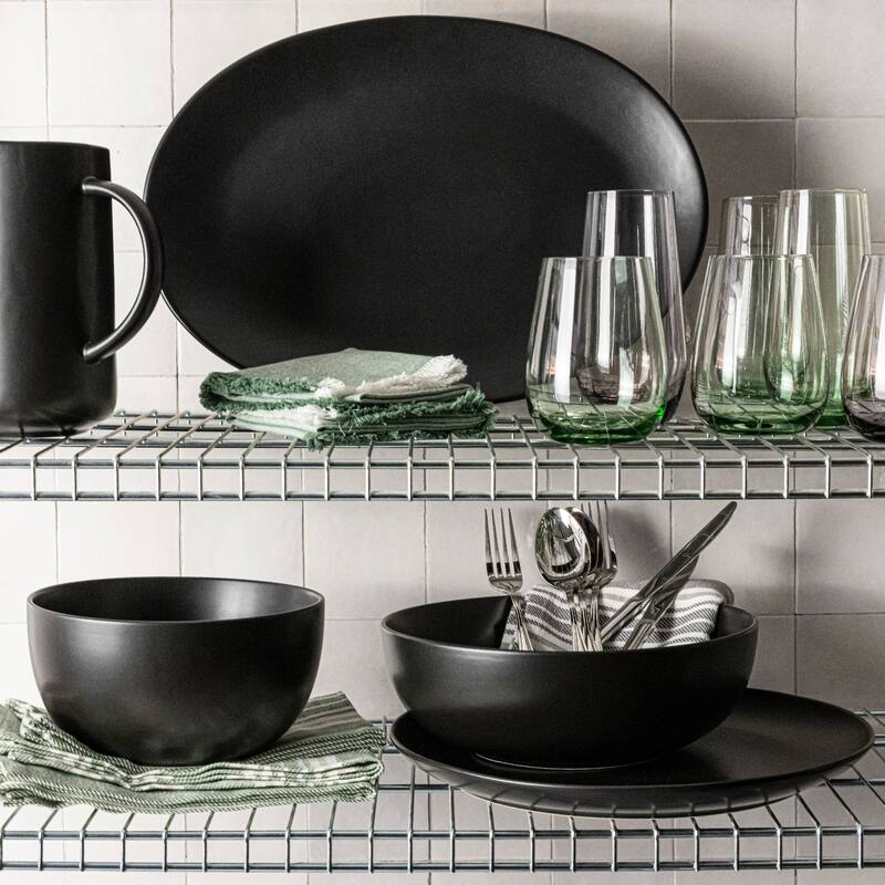 over&back Coupe Semi-Matte Stoneware Tall Serving Bowl, 2.3qt