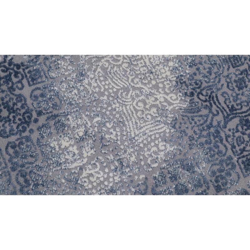 Modern Transitional Loane Grey Blue Rug